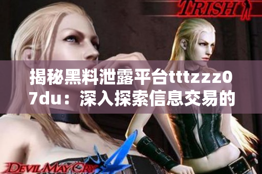 揭秘黑料泄露平臺tttzzz07du：深入探索信息交易的暗流與風(fēng)險