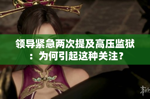 領(lǐng)導(dǎo)緊急兩次提及高壓監(jiān)獄：為何引起這種關(guān)注？
