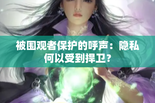 被圍觀者保護(hù)的呼聲：隱私何以受到捍衛(wèi)？