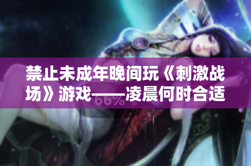 禁止未成年晚間玩《刺激戰(zhàn)場》游戲——凌晨何時合適？