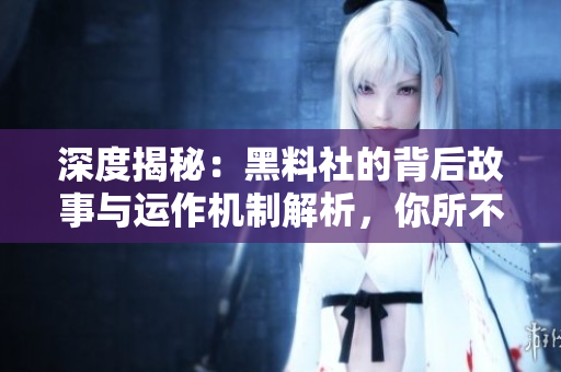 深度揭秘：黑料社的背后故事與運(yùn)作機(jī)制解析，你所不知道的黑料社內(nèi)幕曝光！