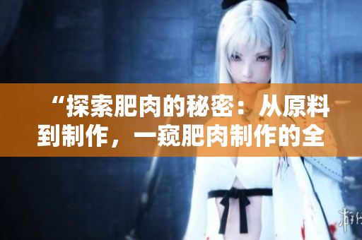 “探索肥肉的秘密：從原料到制作，一窺肥肉制作的全過程”