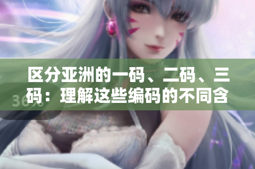 區(qū)分亞洲的一碼、二碼、三碼：理解這些編碼的不同含義