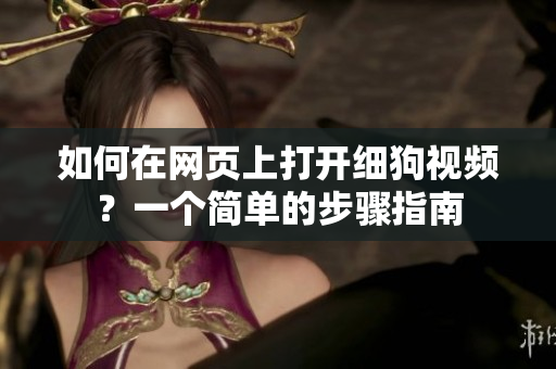 如何在網(wǎng)頁上打開細狗視頻？一個簡單的步驟指南