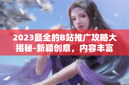 2023最全的B站推廣攻略大揭秘-新穎創(chuàng)意，內(nèi)容豐富