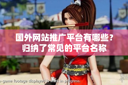 國外網(wǎng)站推廣平臺有哪些？歸納了常見的平臺名稱