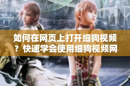 如何在網(wǎng)頁上打開細(xì)狗視頻？快速學(xué)會使用細(xì)狗視頻網(wǎng)頁版的方法